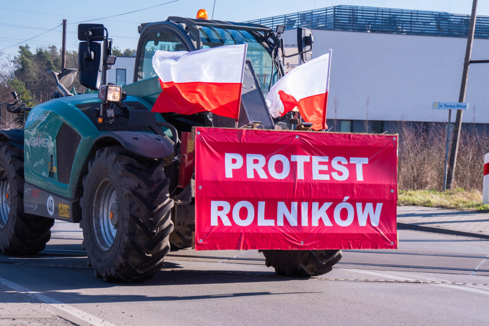Protest rolników. (fot. A.Stefaniak)