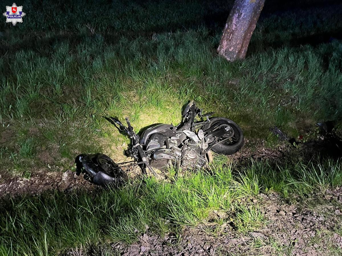 Giełczew: śmiertelny wypadek z udziałem motocyklisty