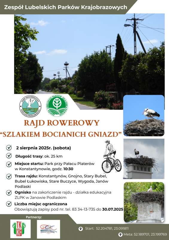Zdążyć przed sejmikiem… Rajd rowerowy „Szlakiem bocianich gniazd”