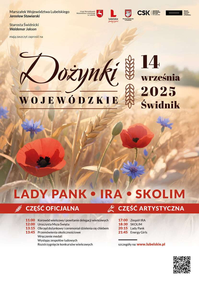 Dożynki Wojewódzkie 2025 w Świdniku – program, koncerty i dojazd