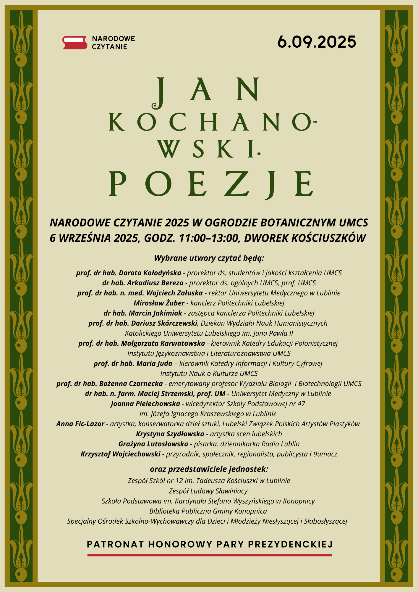 Ogród Botaniczny UMCS zaprasza 6 września na wyjątkowe spotkanie z literaturą!