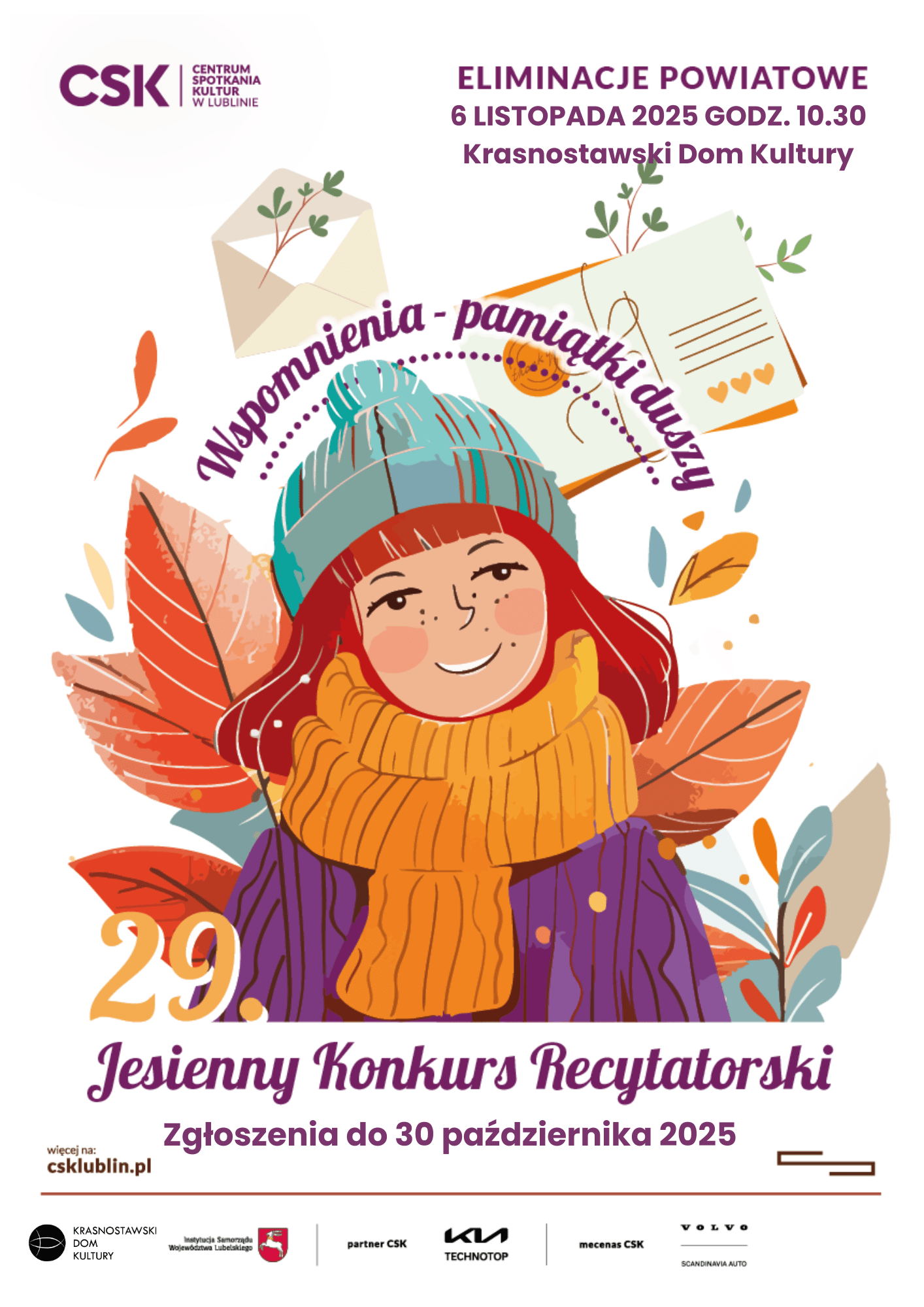 KRASNYSTAW: KDK zaprasza na Jesienny Konkurs Recytatorski