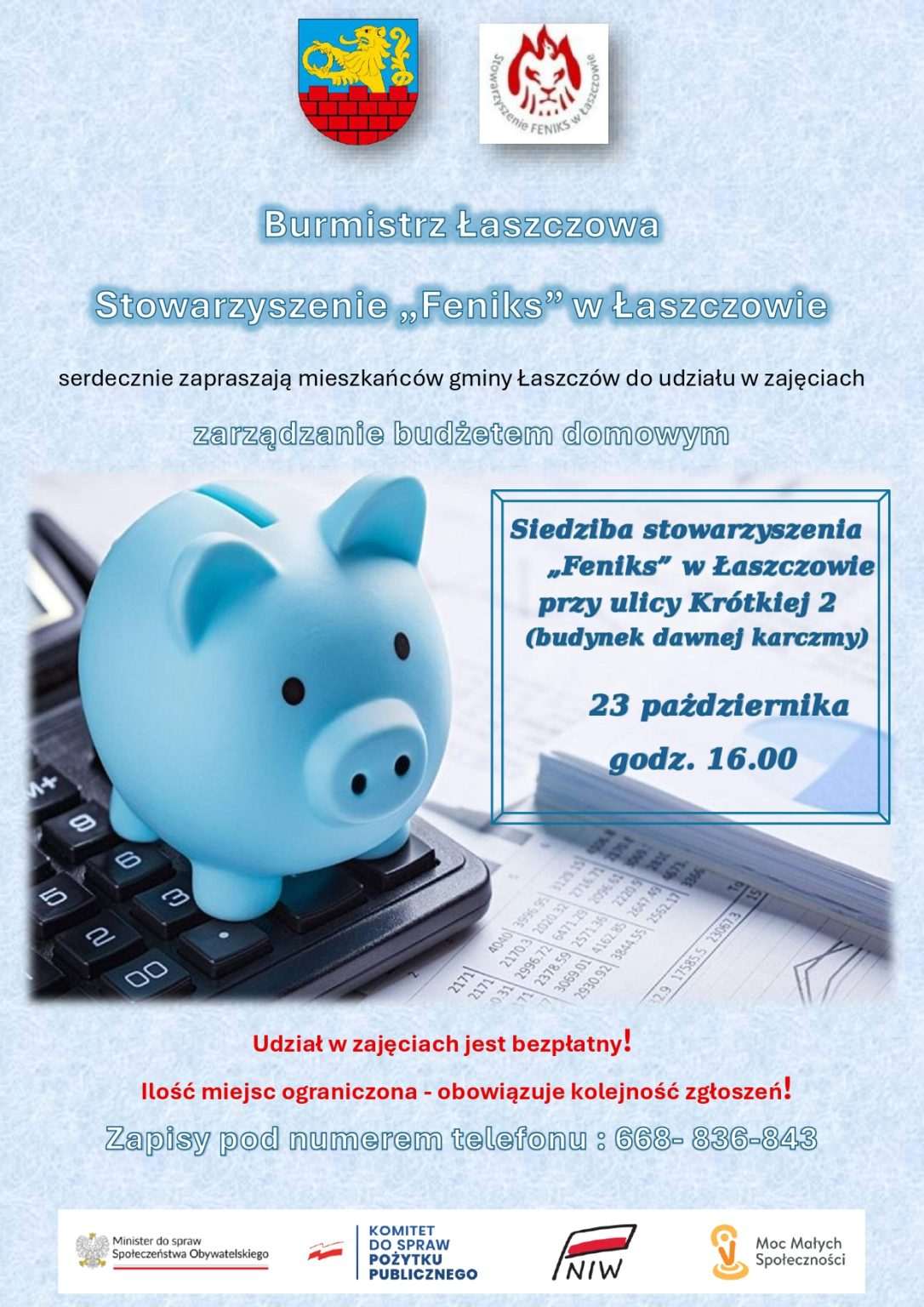  Łaszczów: Zarządzanie budżetem domowym – bezpłatne zajęcia dla mieszkańców gminy