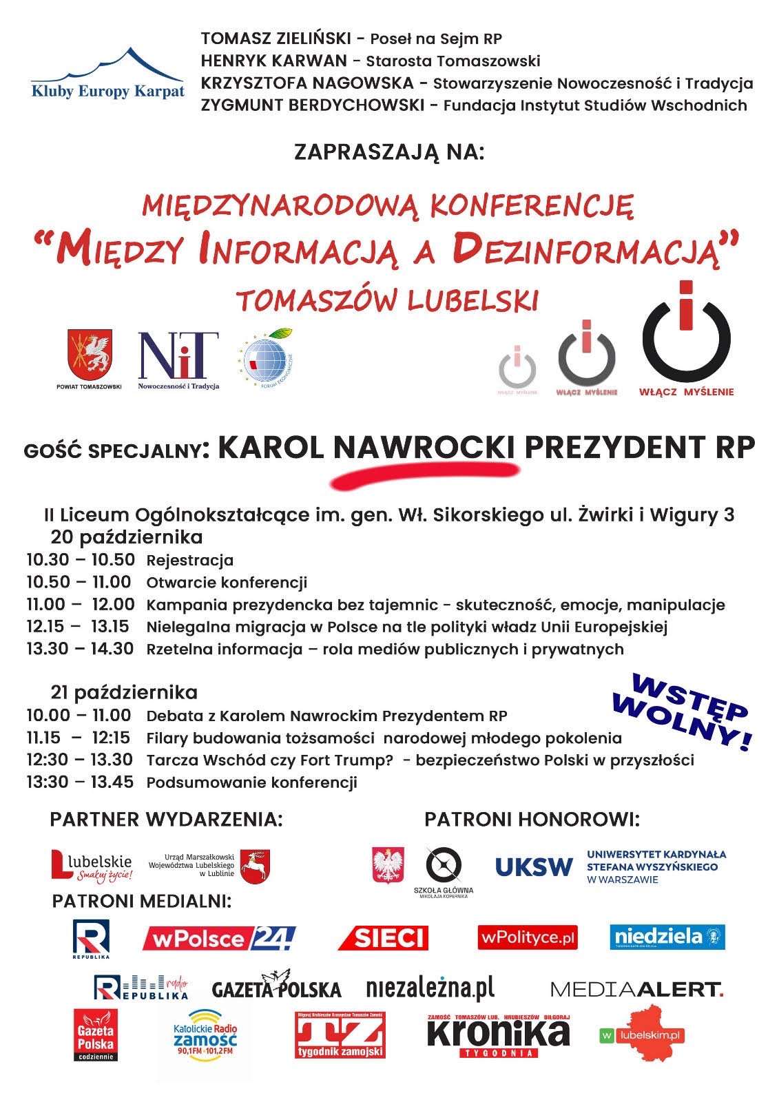 20–21 października w Tomaszowie Lubelskim odbędzie się konferencja o roli mediów i dezinformacji
