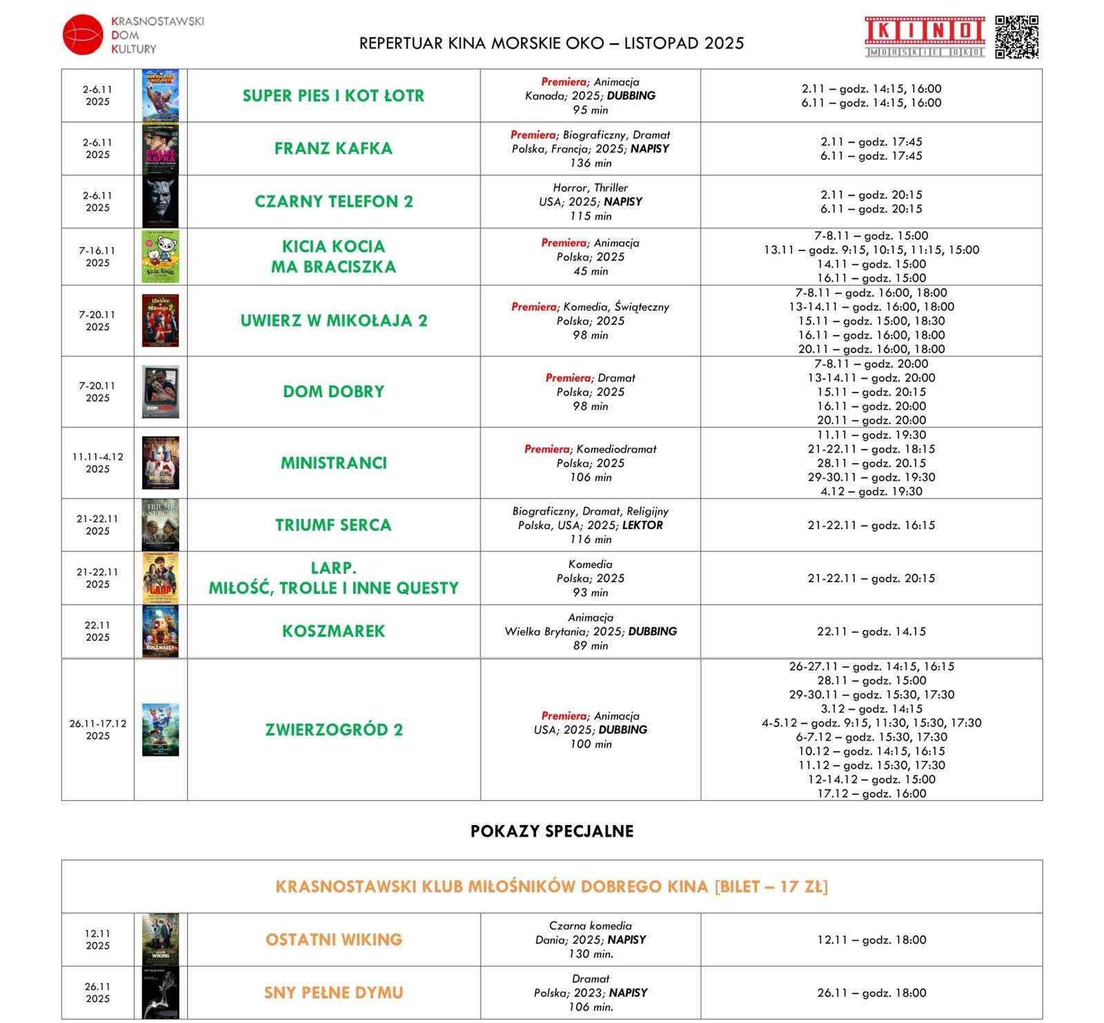 KRASNYSTAW: Krasnostawski Dom Kultury zaprasza na listopad