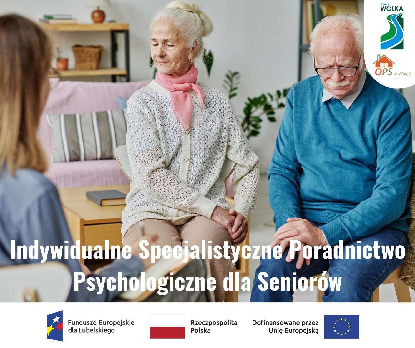 Trwa nabór do projektu „Polityka Senioralna EFS+” – bezpłatne wsparcie psychologiczne dla Seniorów z Gminy Wólka
