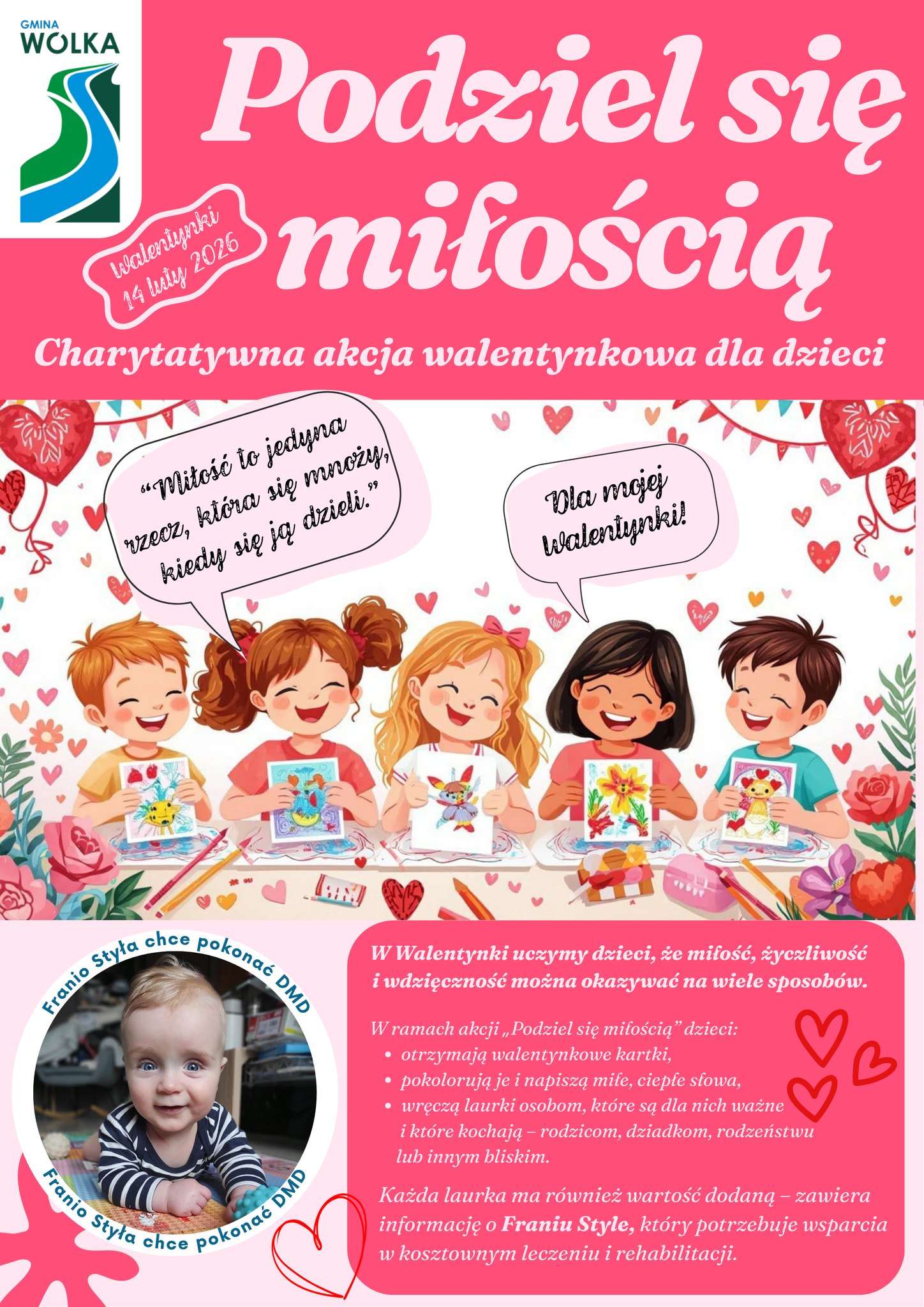 Małe serca, wielka pomoc. Walentynkowa akcja „Podziel się miłością” porusza Gminę Wólka
