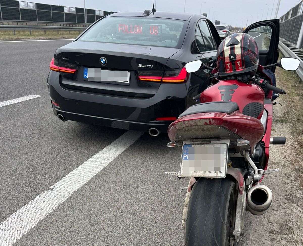 Motocyklista bez uprawnień pędził ekspresówką. Sprawa trafi do sądu