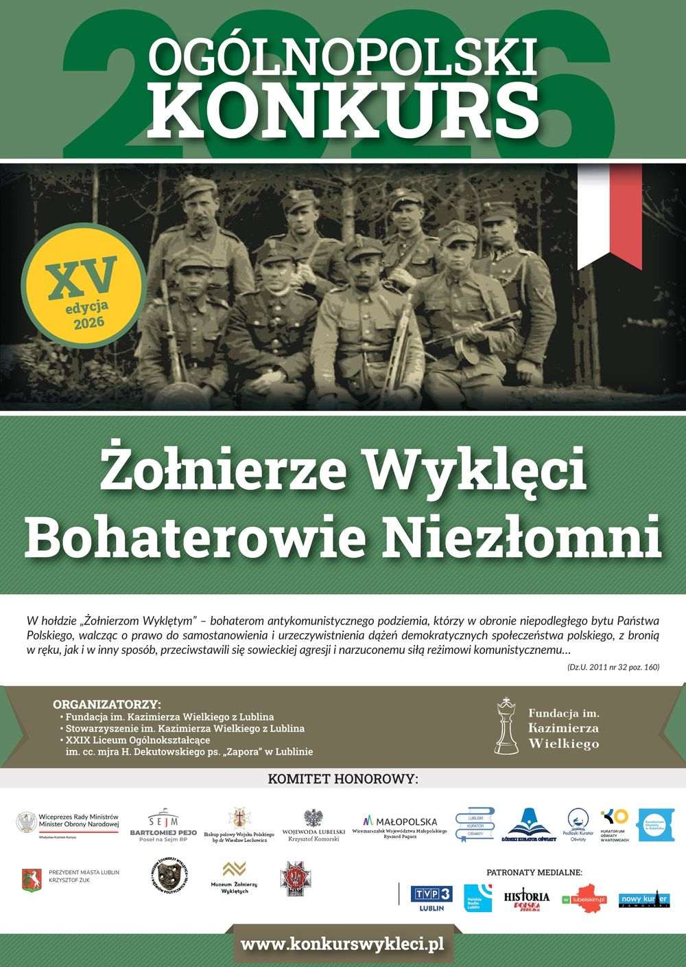 Rusza XV edycja ogólnopolskiego konkursu o Żołnierzach Wyklętych