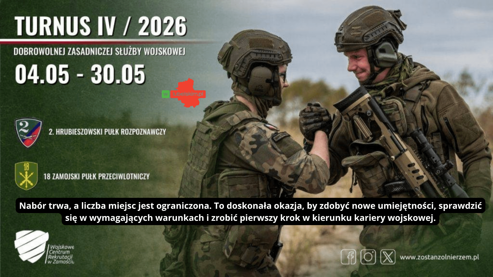 Wolne miejsca na szkolenie wojskowe. Trwa nabór do IV turnusu Dobrowolnej Zasadniczej Służby Wojskowej