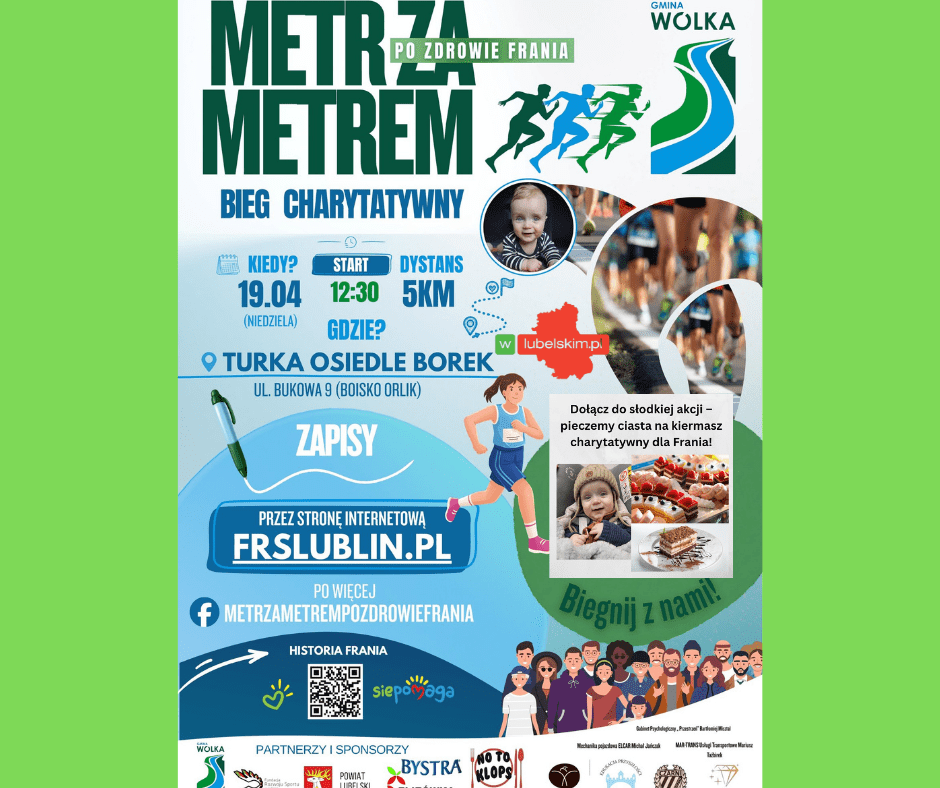 Gmina Wólka organizatorem biegu charytatywnego „Metr za metrem po zdrowie Frania”