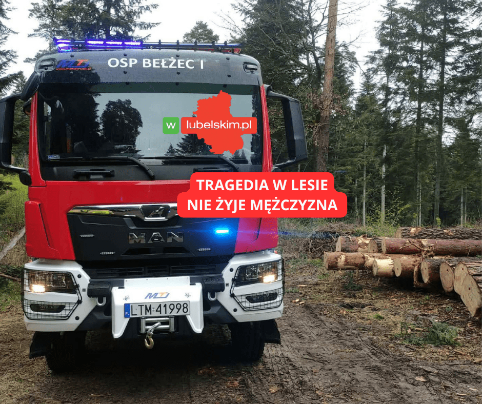 Wypadek w lesie Bełżcu. Na miejscu stwierdzono zgon.