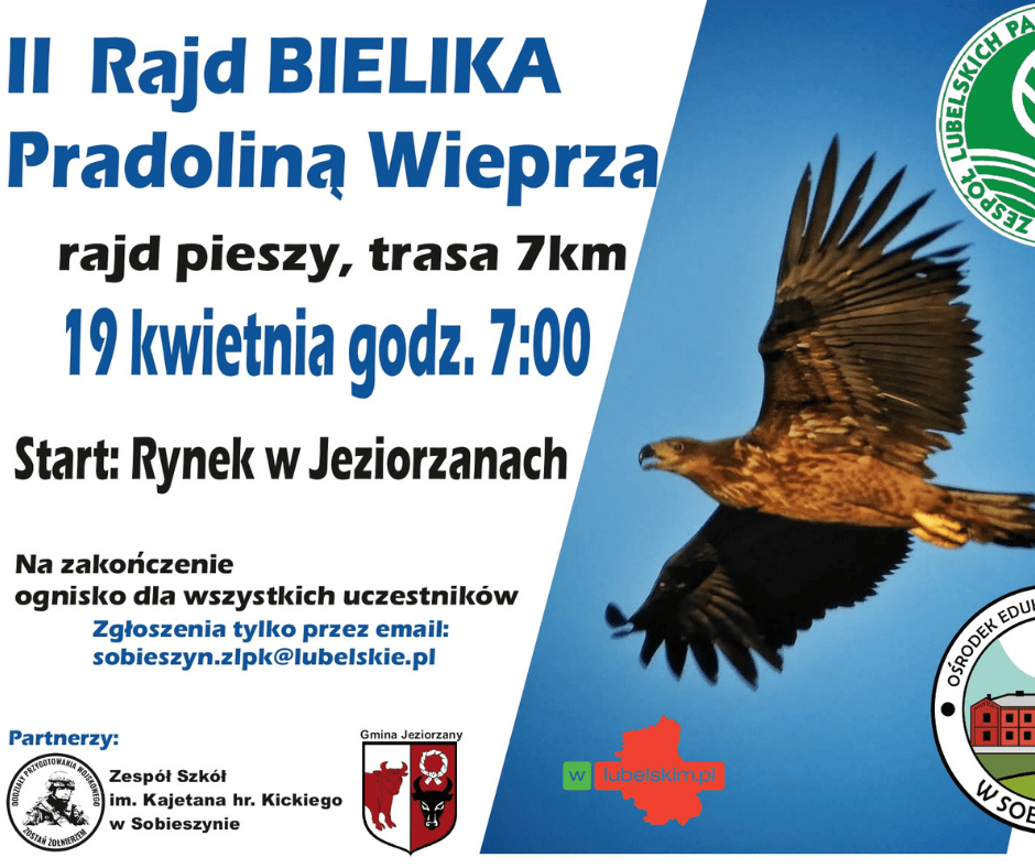 Rajd Bielika Pradoliną Wieprza – 19 kwietnia spotkanie z naturą
