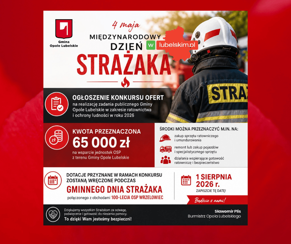 Sławomir Plis ogłasza wsparcie dla OSP w Opolu Lubelskim