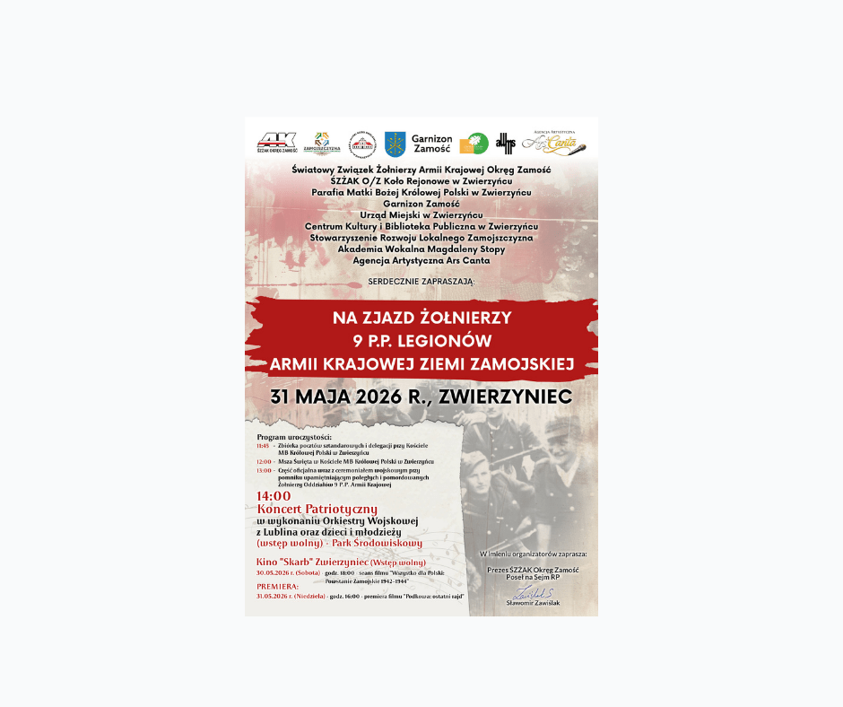 Uroczystość AK Zwierzyniec – program i zaproszenie