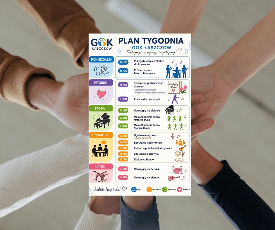 Tygodniowy plan zajęć – GOK Łaszczów