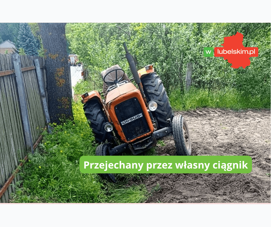 Przejechany przez własny ciągnik