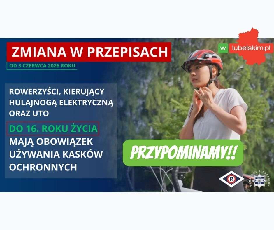Przypominamy! Kaski dla dzieci obowiązkowe od 3 czerwca