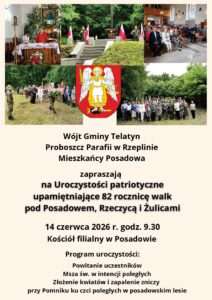 Uroczystości patriotyczne Posadów – 82 rocznica walk