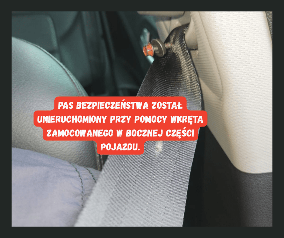57 wykroczeń podczas akcji „Bezpieczny pasażer”. Kierowca unieruchomił pas bezpieczeństwa… wkrętem