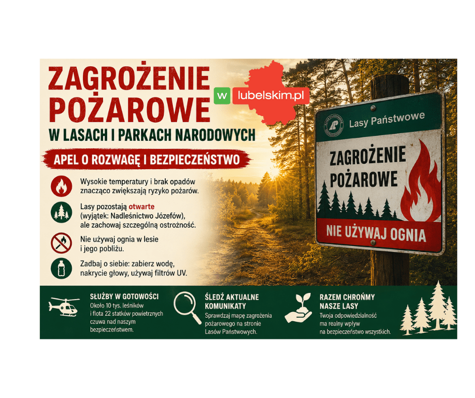 Upały zwiększają ryzyko pożarów. Służby apelują o ostrożność w lasach i parkach narodowych
