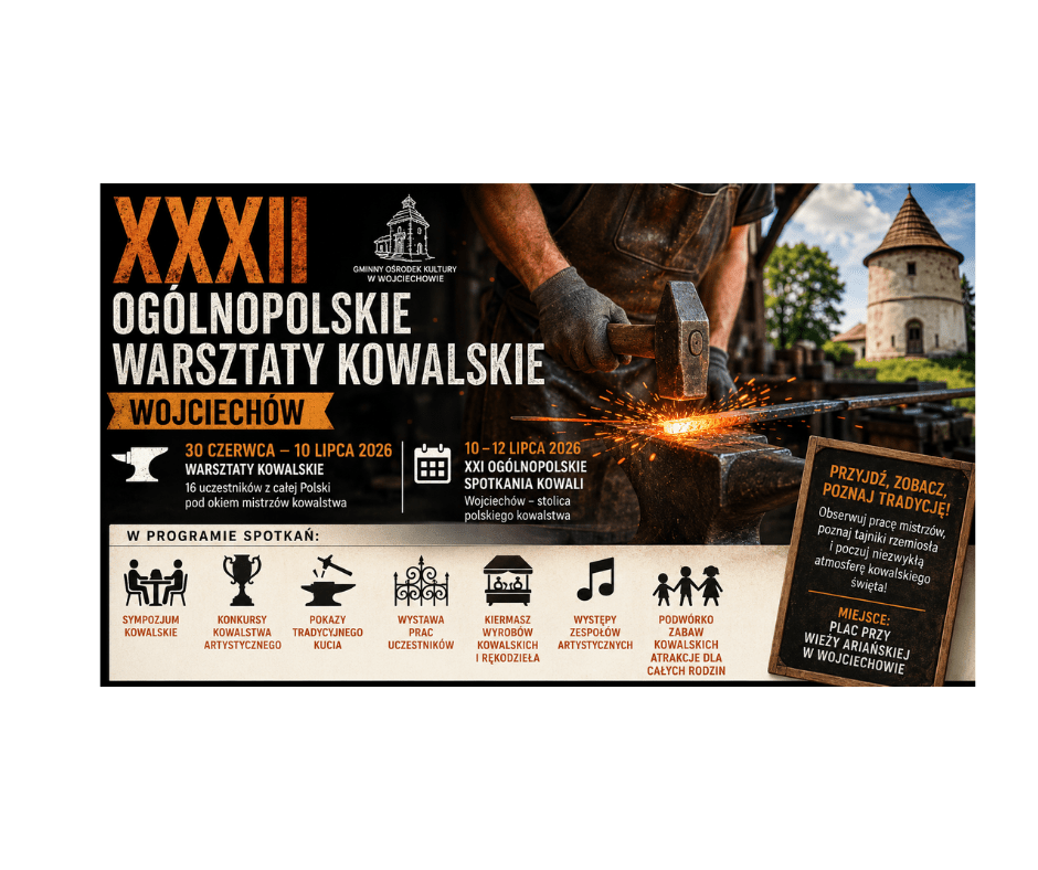 XXXII Ogólnopolskie Warsztaty Kowalskie startują w Wojciechowie. Przez dwa tygodnie będą kuć tradycję