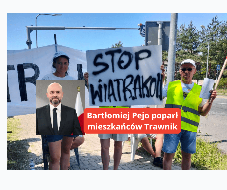 Poseł Bartłomiej Pejo poparł protest przeciw wiatrakom