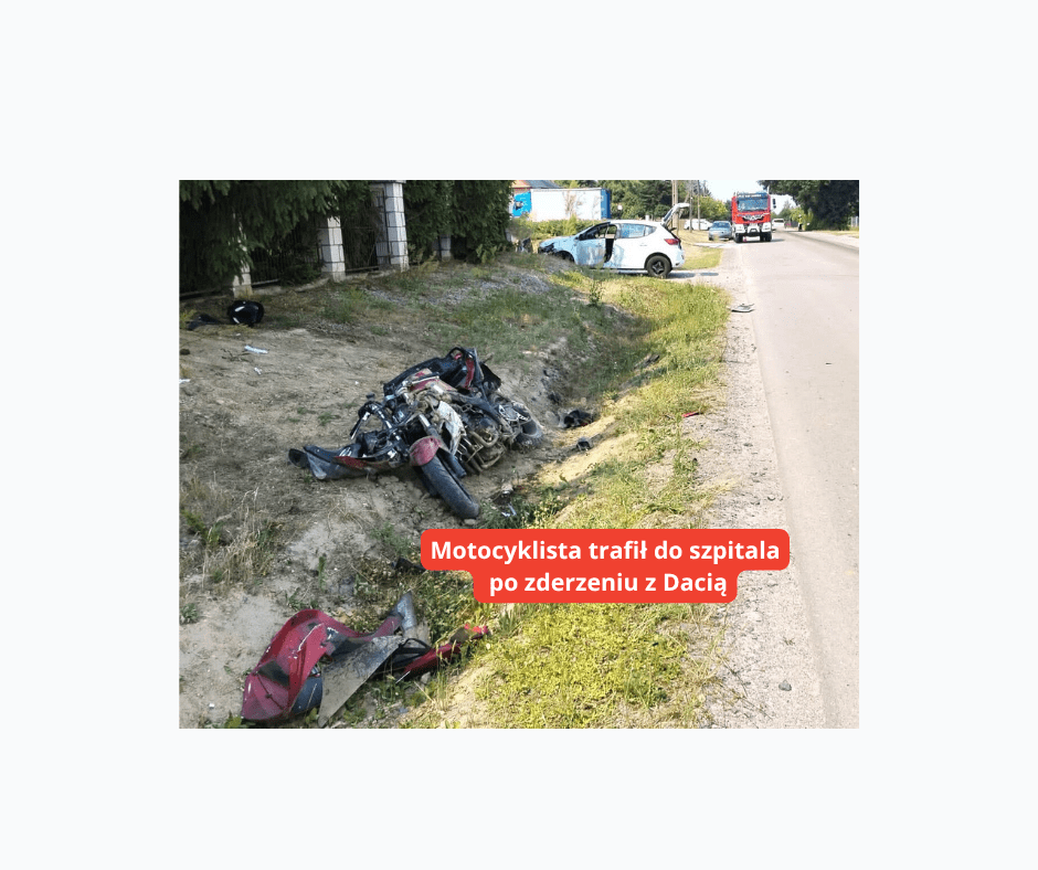 Wypadek w Charlęży. Motocyklista trafił do szpitala