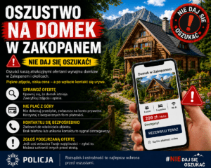 Oszustwo przy wynajmie domku w Zakopanem. 52-latka straciła 1000 zł