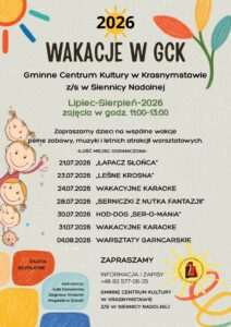 Wakacje z GCK – bezpłatne zajęcia dla dzieci w gminie Krasnystaw