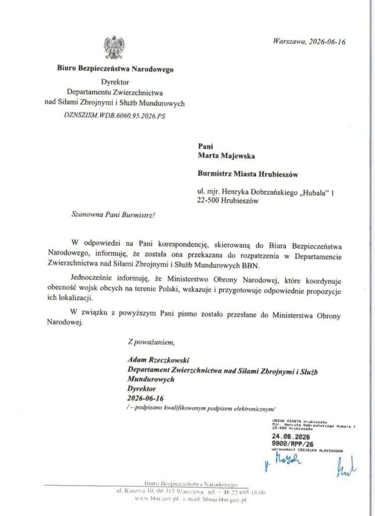 Wojska USA w Hrubieszowie? Miasto chce być częścią planów NATO