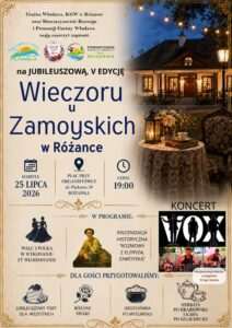 Wieczór u Zamoyskich 2026 w Różance. Koncert VOX