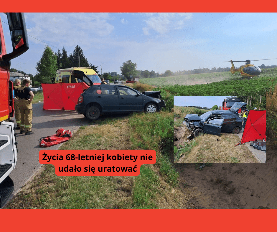 Śmiertelny wypadek w gminie Zakrzówek. Nie żyje 68-letnia kierująca