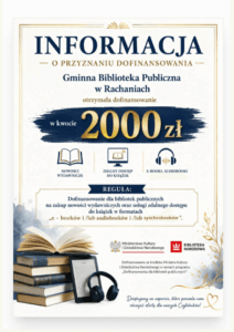 Dofinansowanie dla biblioteki w Rachaniach na nowe książki