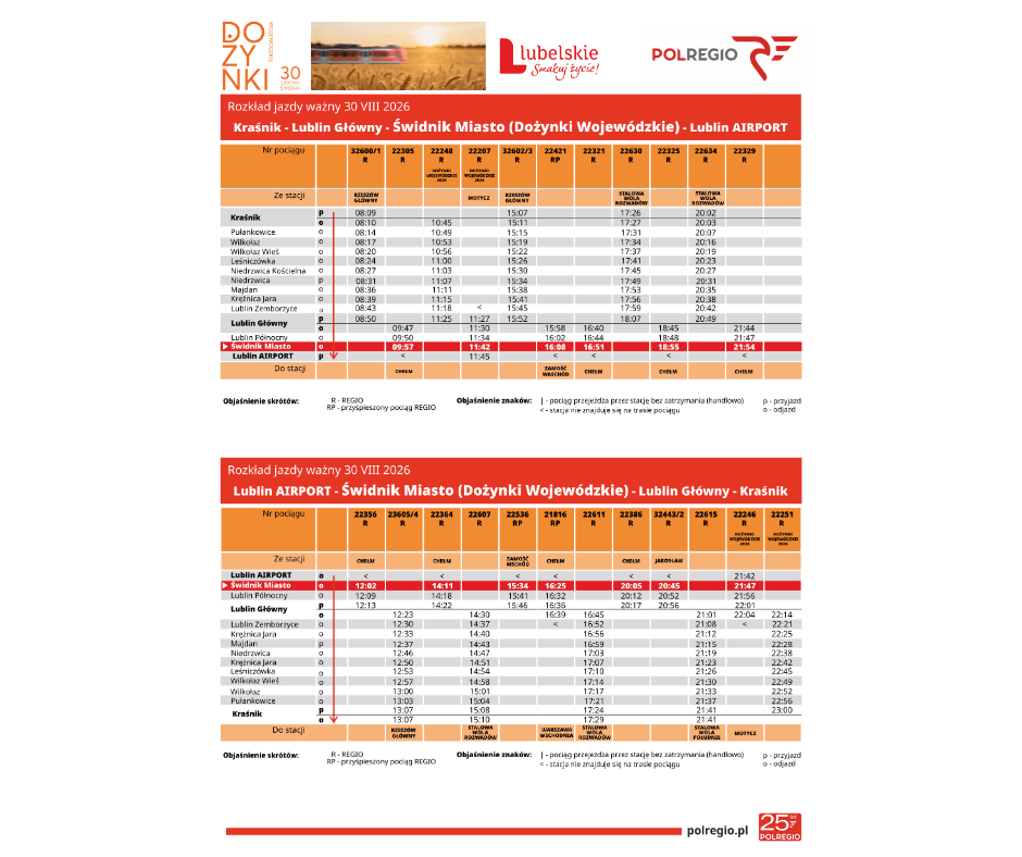 Dożynki Wojewódzkie 2026. Jak dojechać do Świdnika?