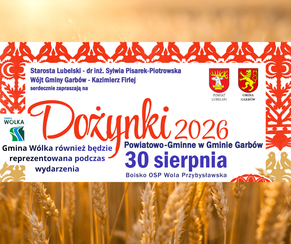 Dożynki Powiatowo-Gminne 2026. Święto plonów odbędzie się w Woli Przybysławskiej