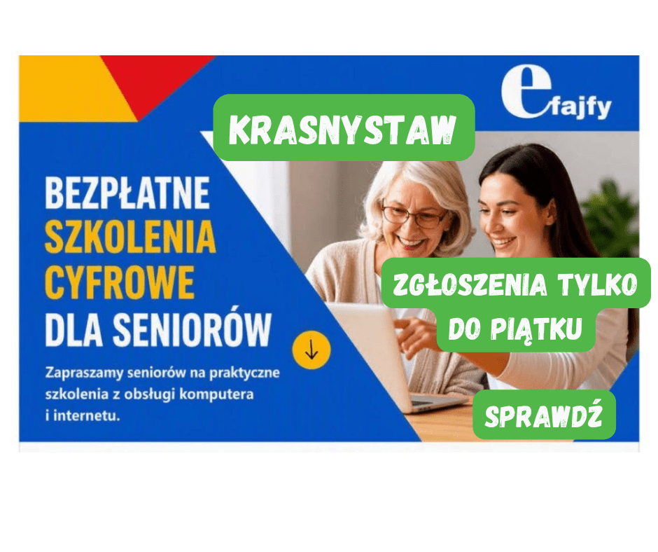 Bezpłatne szkolenia cyfrowe dla seniorów w gminie Krasnystaw