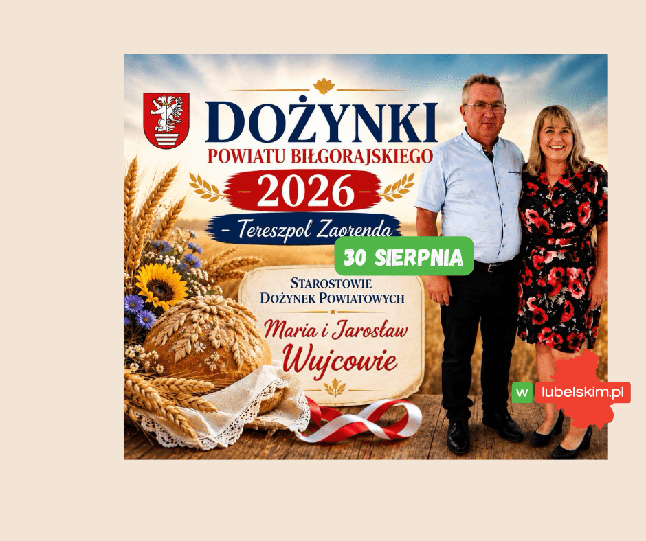 Maria i Jarosław Wujcowie starostami Dożynek Powiatowych 2026 w Biłgoraju