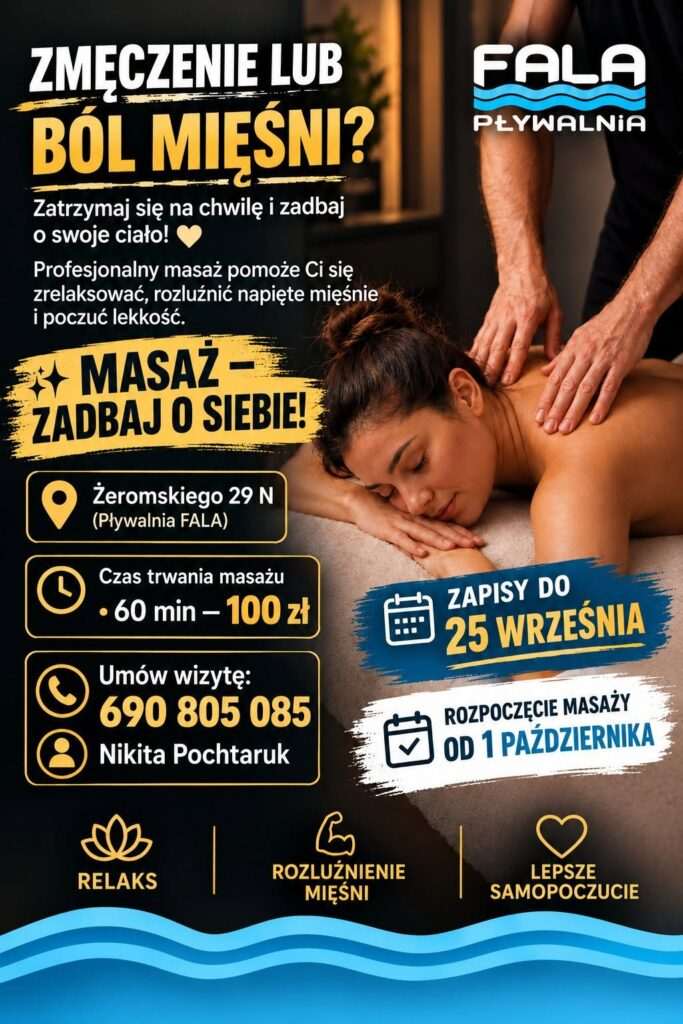 Pływalnia FALA w Hrubieszowie. Basen, sauna i masaże