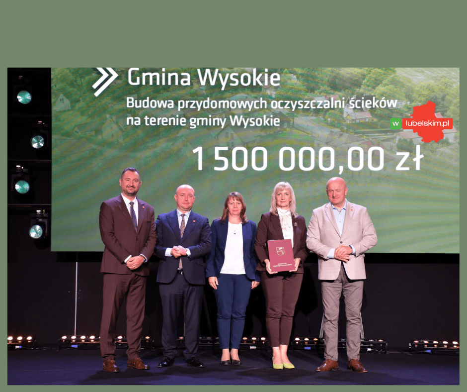 1,5 mln zł dla Gminy Wysokie na oczyszczalnie