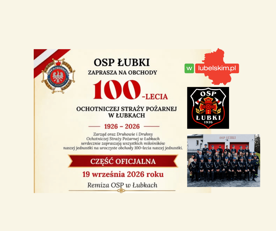 OSP Łubki z gminy Wojciechów ma 100 lat. Jubileusz już w sobotę