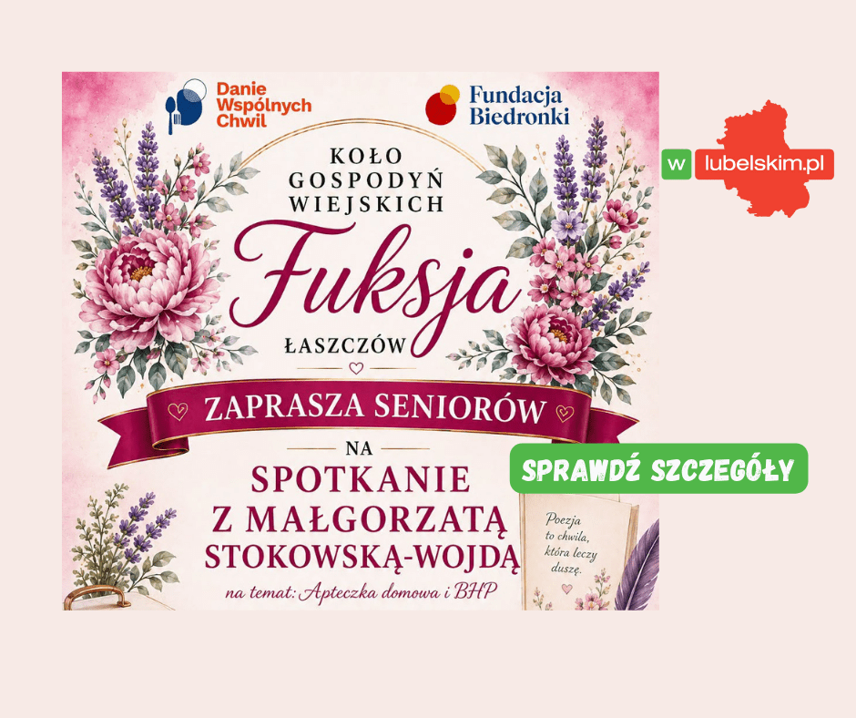 Seniorzy spotkają się w Łaszczowie. Będzie poezja i rozmowy