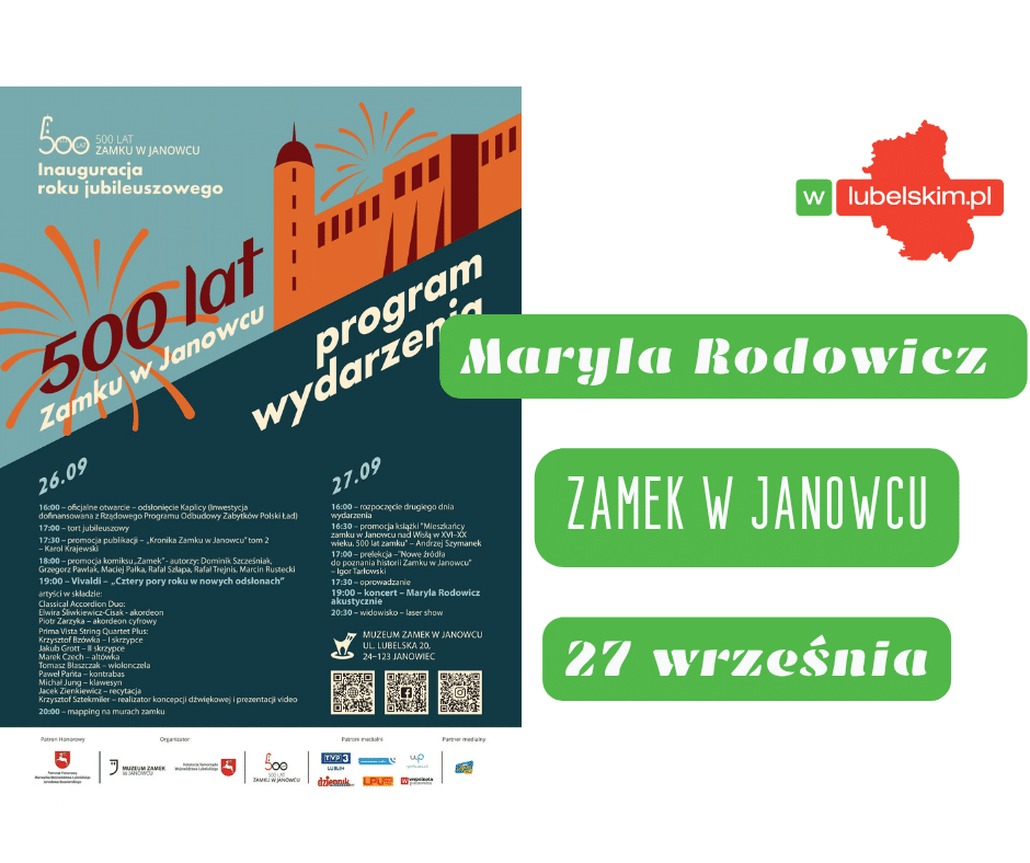 500 lat Zamku w Janowcu. Maryla Rodowicz i laser show