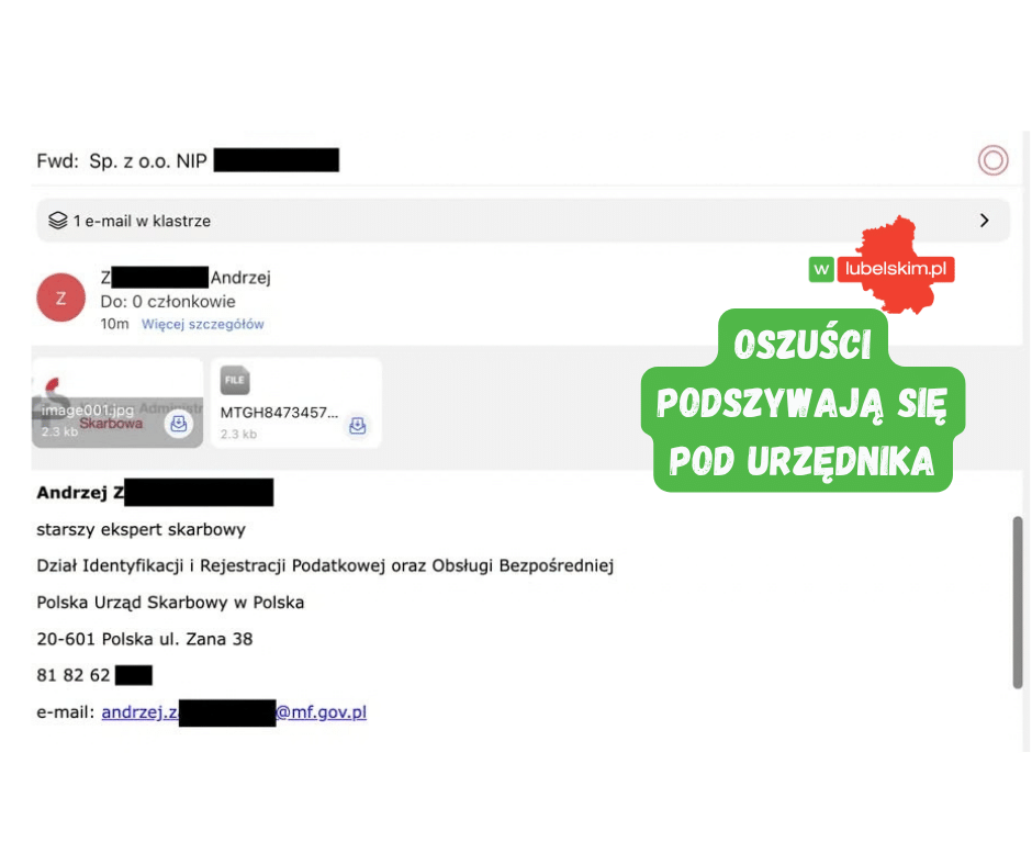 Fałszywe e-maile podszywają się pod urząd skarbowy. KAS ostrzega przed oszustami